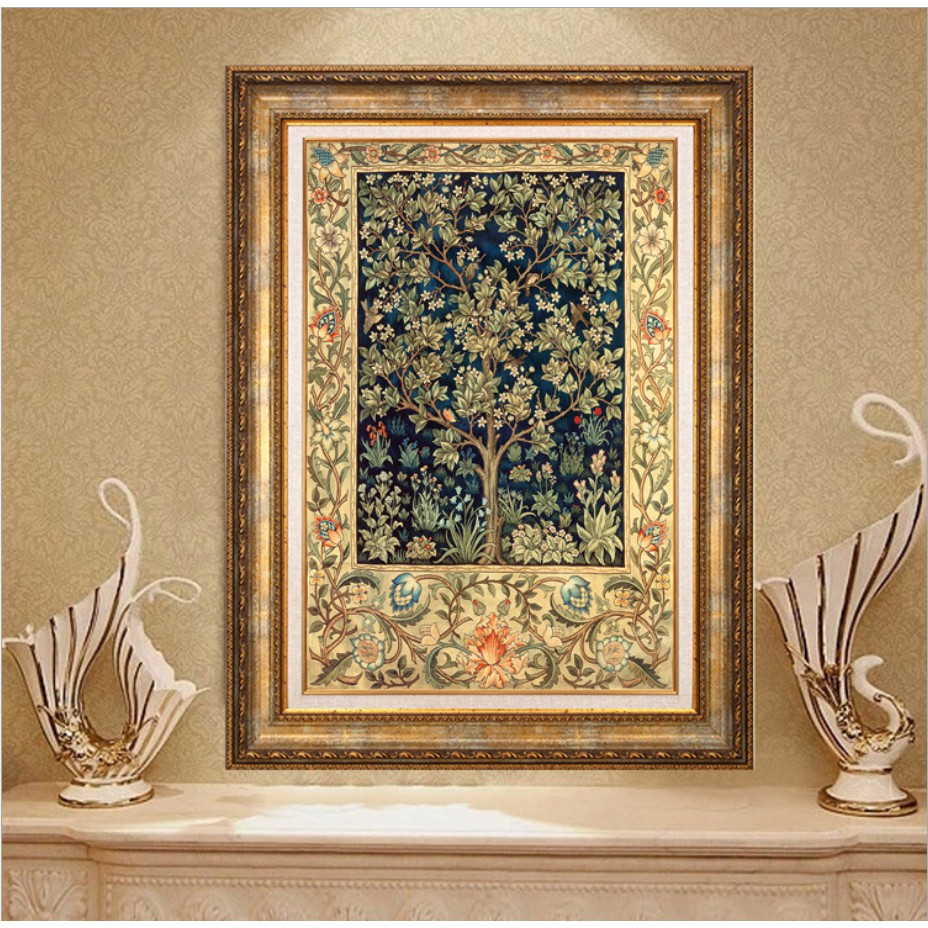 Tranh cườm phong thủy mẫu Cây nảy lộc cỡ 50 x 70cm và 60 x 80cm