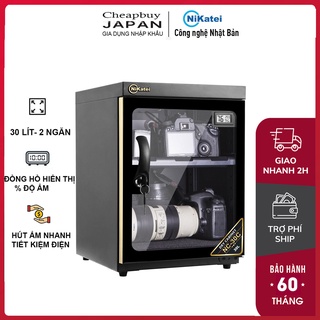 Tủ chống ẩm máy ảnh 30 Lít nhập khẩu NIKATEI NC-30C,tủ hút ẩm tự động 30L,2 ngăn, đồng hồ LCD hiển thị % độ ẩm- BH 5 năm