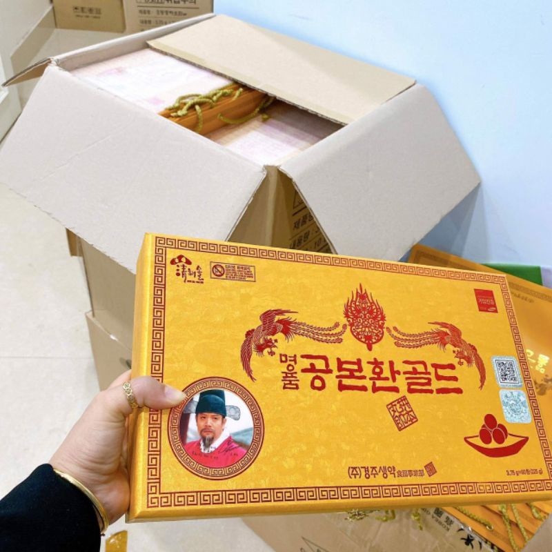 [ Hàng Chuẩn ] Viên Đông Trùng Hạ Thảo Gyeongju Hàn Quốc, Hộp Gỗ Vàng 60v * 3.75g, Cải Thiện Sinh Lý, Thông Khí Huyết