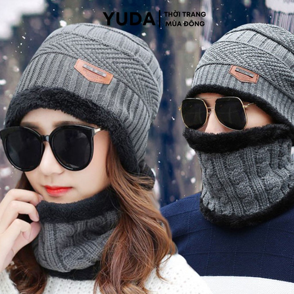 Mũ len nam nữ thu đông Hàn Quốc chống gió và nhung chống lạnh đi xe đạp