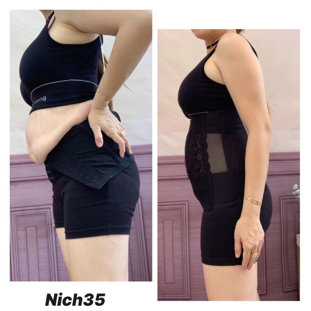 Nich35 - Da/Đen - XL,2x  - Dây Nịch BIG SIZE bụng viền Ren