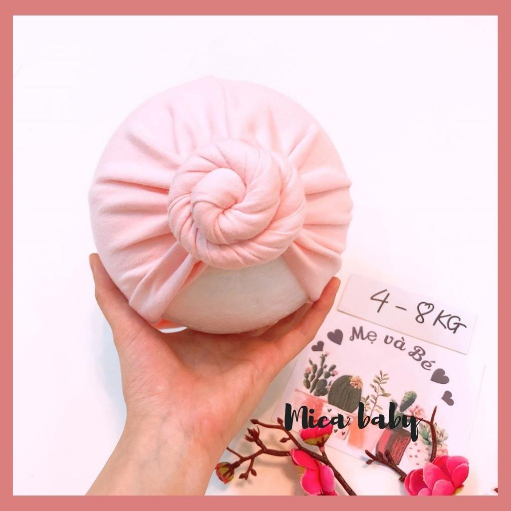 Mũ turban hồng baby đáng yêu cho bé Mica Baby MTB91