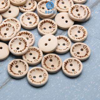 Set 100 Nút Gỗ Hình Trái Tim Làm Đồ Thủ Công