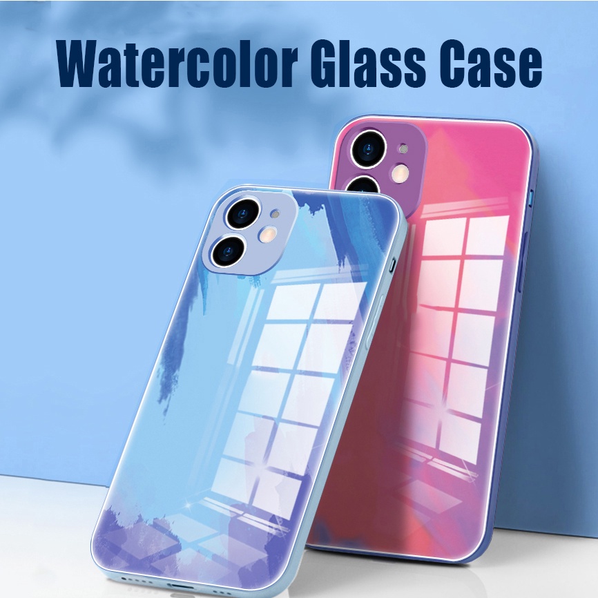 Ốp Điện Thoại Kính Cường Lực Viền Silicon Cho iPhone 14 13 12 11 Pro Max X XS XR 8 7 Plus + SE 2020 Sự Bảo Vệ