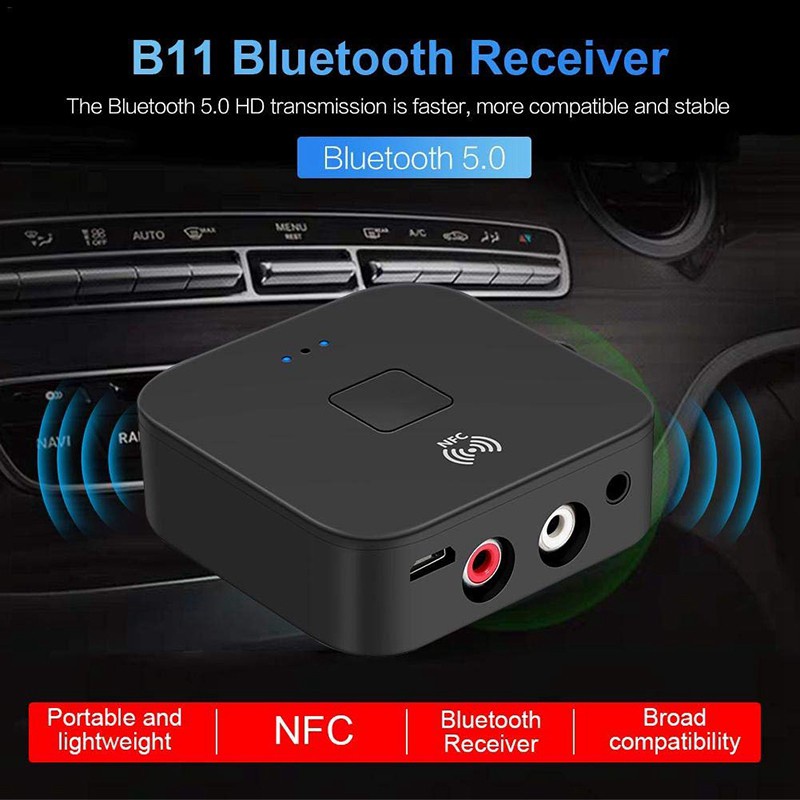 Bluetooth 5.0 Receiver APTX LL 3.5mm AUX RCA Jack Wireless Adapter Auto On/OFF with Mic Bluetooth 5.0 4.2 Car Audio Receiver