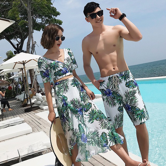 Bộ Đồ Bơi Ba Mảnh Thời Trang 2019 Cho Cặp Đôi