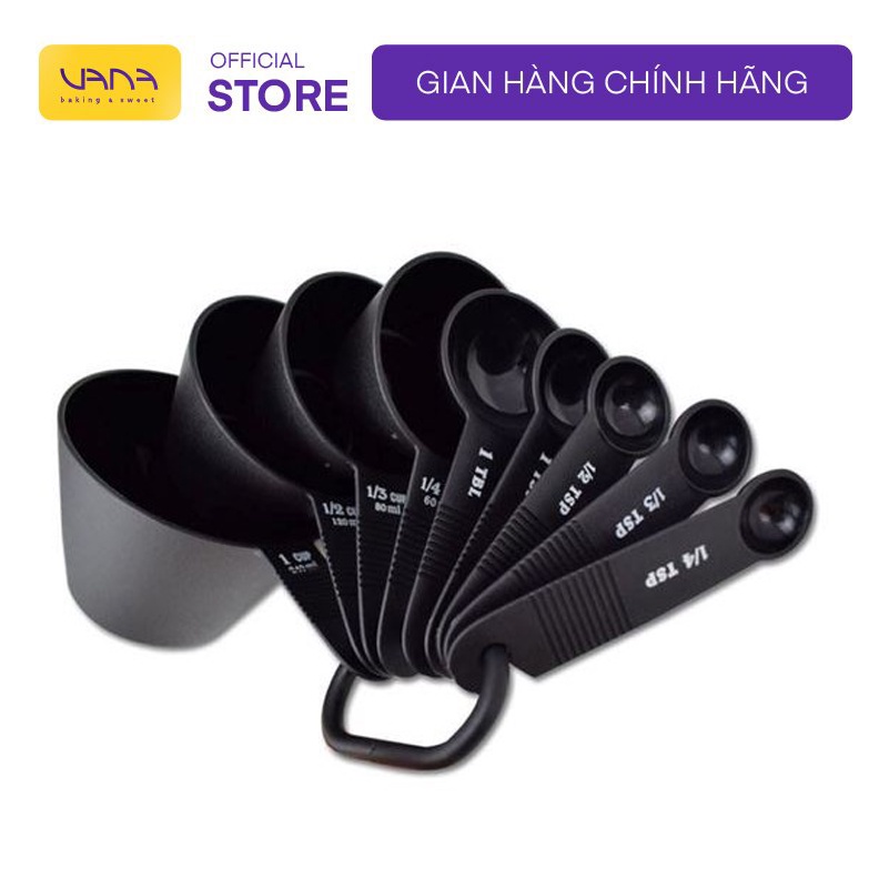 BỘ THÌA CUP CÂN ĐONG NGUYÊN LIỆU NHỰA 9 CHIẾC