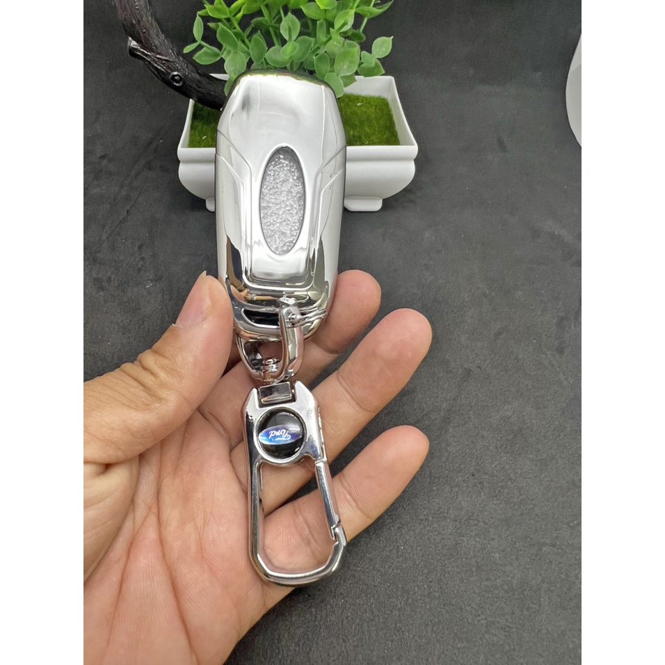 Ốp chìa khóa-bọc chìa khóa TPU Mạ Inox xe ô tô Ford ranger 3.2  bản chìa bật 3 Nút