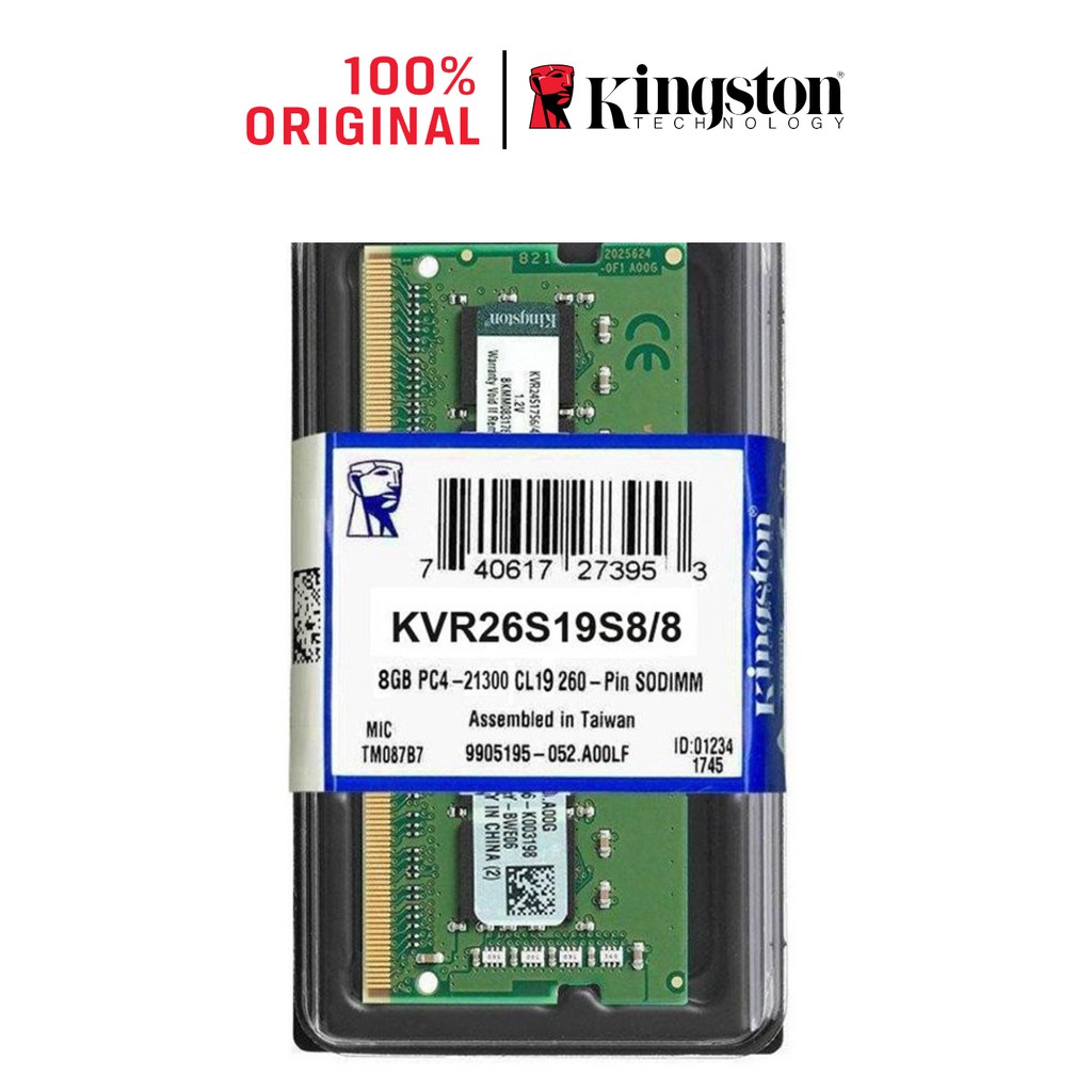 Ram máy tính Laptop Kingston DDR4 4GB Bus 2666MHz - KVR26S19S6/4 KVR26S19S6/8