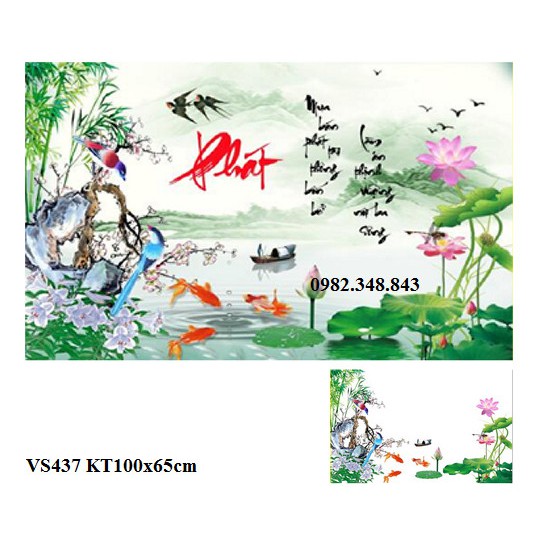 Tranh đính đá chữ phát KT:100x65cm,tranh gắn đá chưa làm.