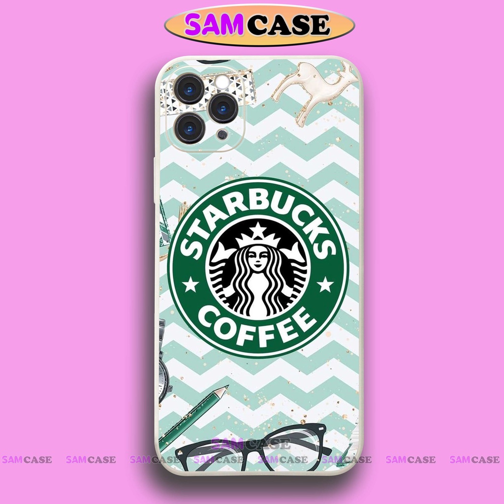 Ốp lưng điện thoại iPhone Starbuck cạnh viền vuông silicon dẻo bảo vệ cam ip 6/6s/7/8/X/XS/XR/11/12/13/14 Pro Plus Max
