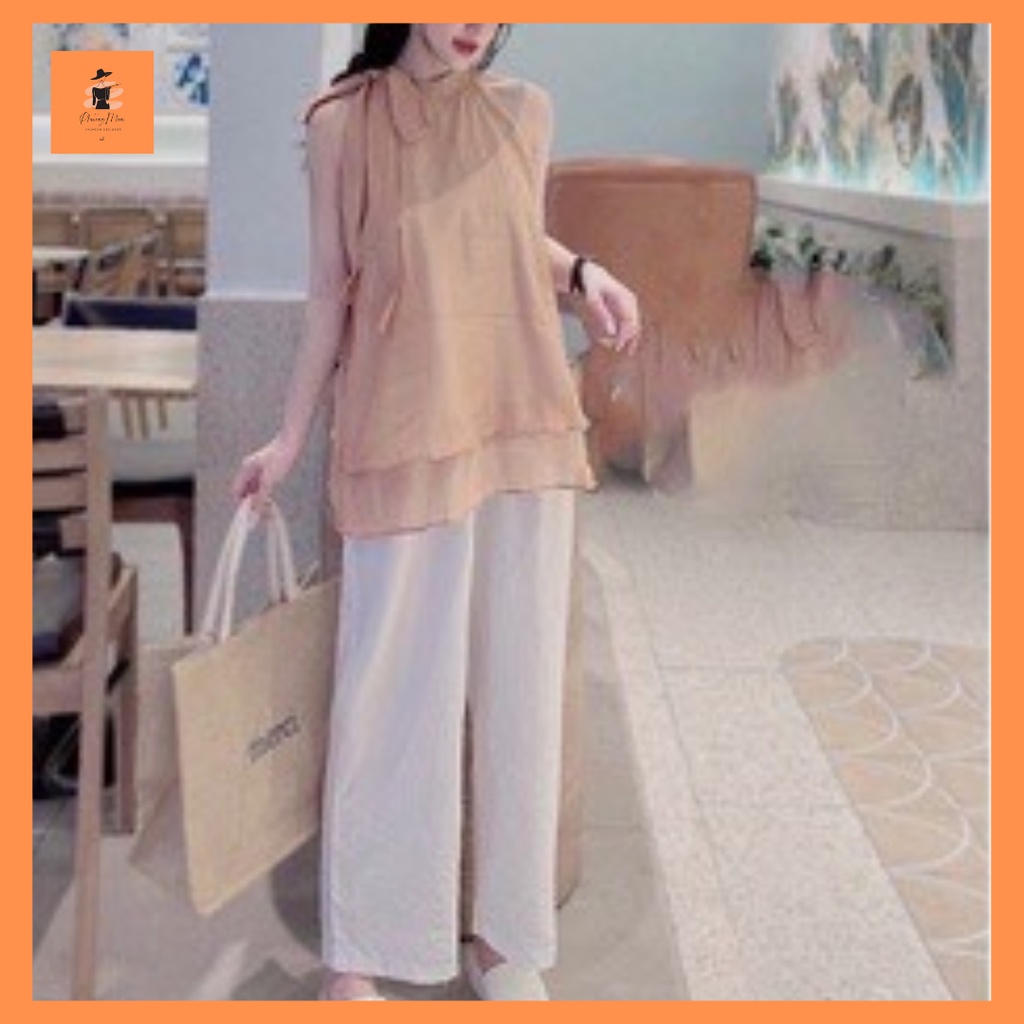 Set đồ nữ đi chơi, set đồ nữ đẹp, áo yếm mix quần ống xuông vô cùng tiểu thư, sang chảnh hết nấc