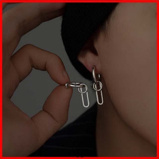 Bông tai bạc nam kiểu tròn đính khoen Unistra – khuyên tai bạc ViVi_Gift