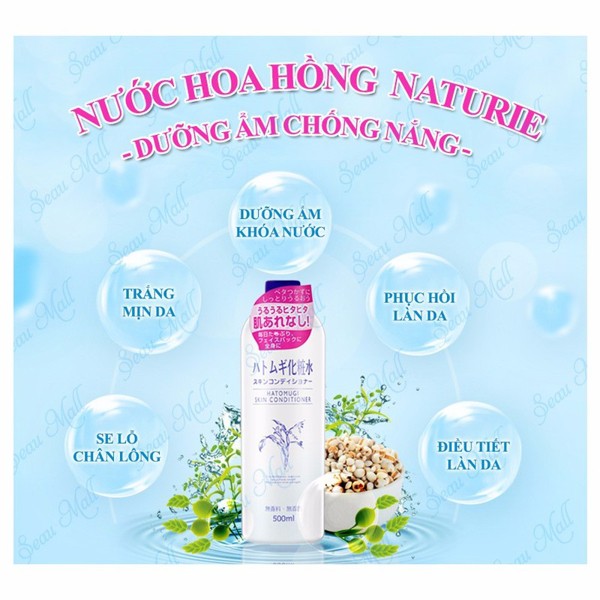 Nước Hoa Hồng Ý Dĩ Naturie Skin Conditioner - Nhật bản