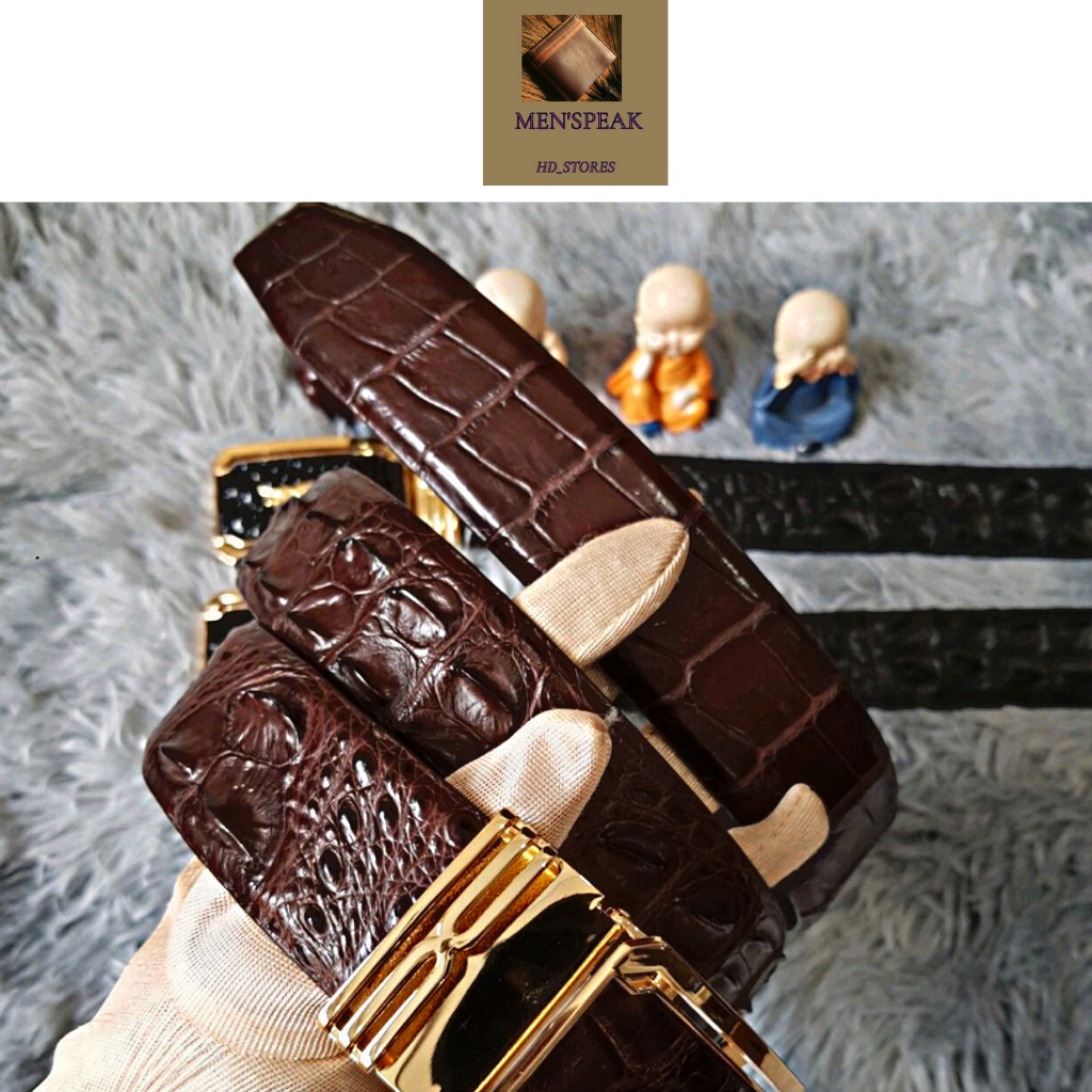 Thắt lưng nam hàng hiệu, thât lưng nam, thăt lưng da cá sấu dây gai liền nguyên con.