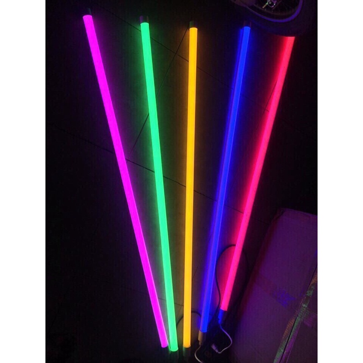 TUÝP LED NEON ĐỦ MÀU, XANH DƯƠNG, XANH LÁ, VÀNG, ĐỎ, TRẮNG LIỀN PHÍCH CẮM  1,2m