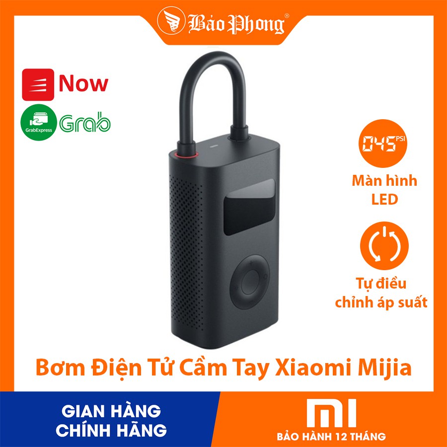 Bơm Điện Tử Cầm Tay Xiaomi Mijia thông minh cho gia đình bơm xe đạp máy oto xe hơi đá bóng gập cất gọn chính hãng giá rẻ
