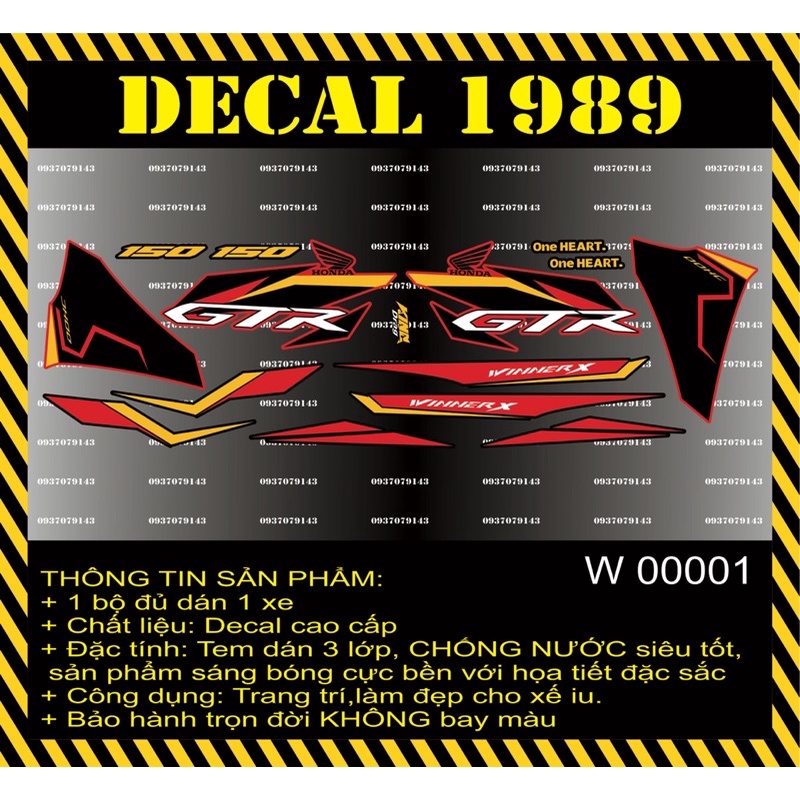 ( Quí khách vui lòng mang ra tiệm cho thợ dán ) Tem Winner X GTR (rời)