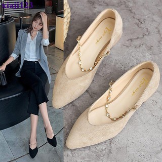 Giày Búp Bê Da Lộn Màu Sắc Thời Trang Cho Nữ