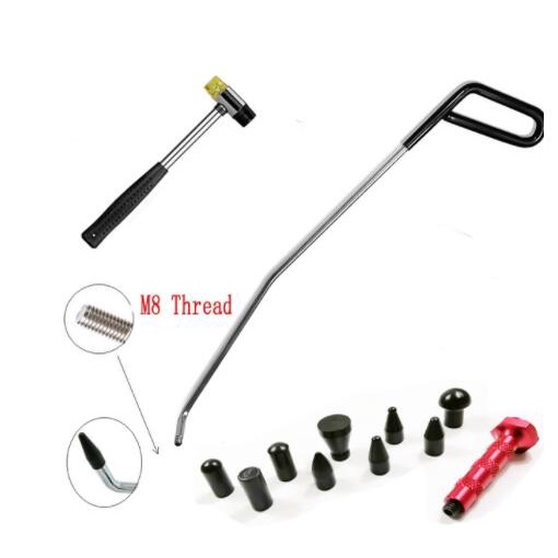 Dent Công Cụ Sửa Chữa Paintless Dent Puller Rod Set Dent Repair Hood Với Đầu Đấm Cho Xe Dent Puller,