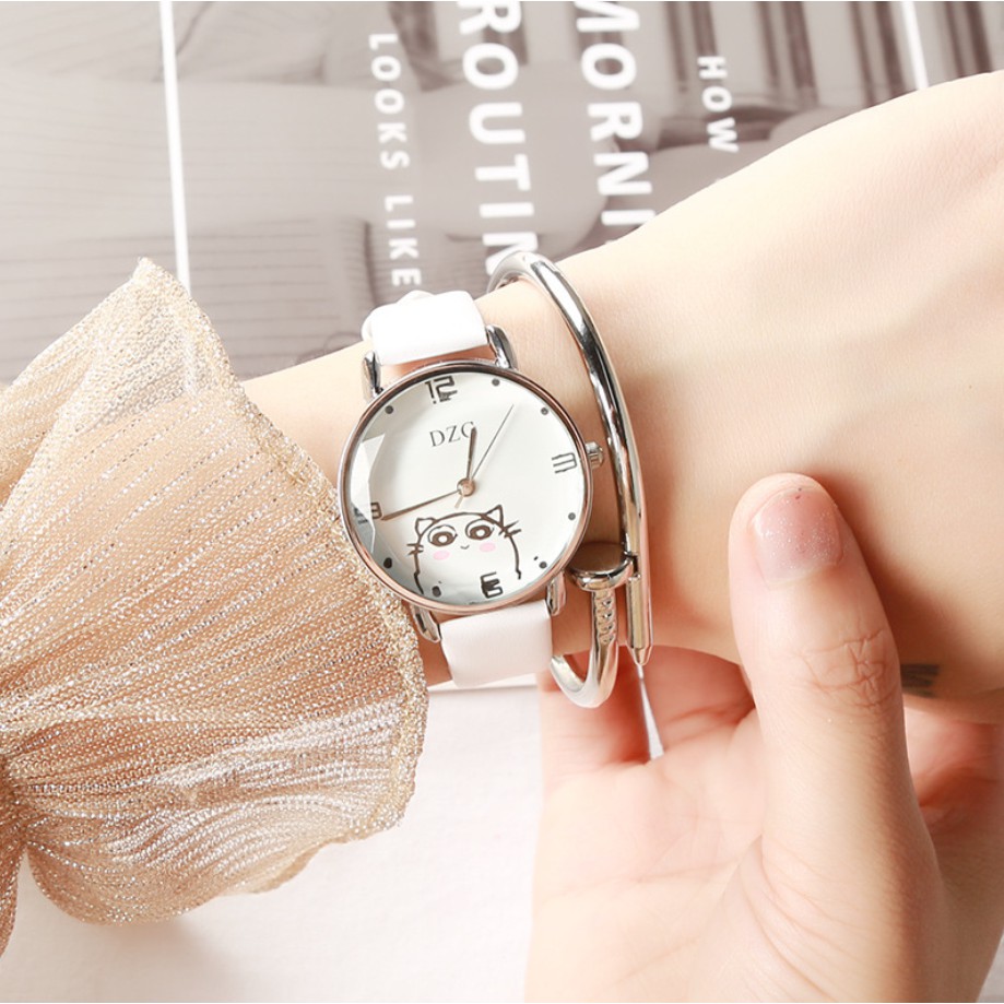 Đồng hồ nữ Ulzzang hình mèo thời trang trẻ trung cá tính dành cho nữ
