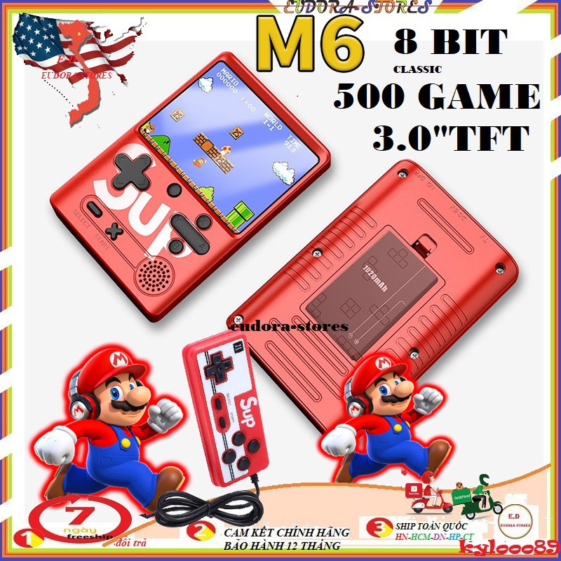 Máy chơi game sup 500 trò chơi - dòng M6 - 8BIT -màn hình kích thước 3"TFT