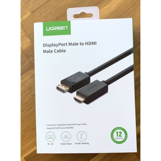 Cáp Displayport to HDMI 2M chính hãng Ugreen 10202 cao cấp