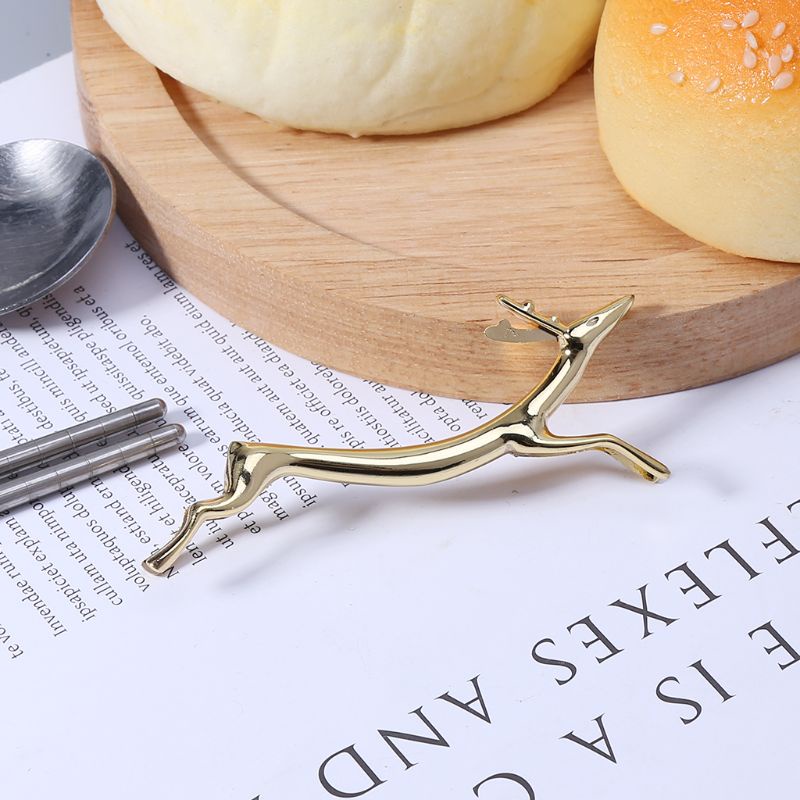 Giá Đỡ Đũa / Muỗng / Nĩa Bằng Hợp Kim Kẽm Hình Hươu Dễ Thương