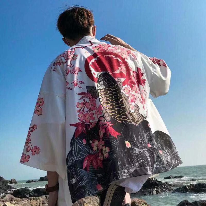 Áo Khoác Kimono In Họa Tiết Thời Trang Cho Nam Nữ