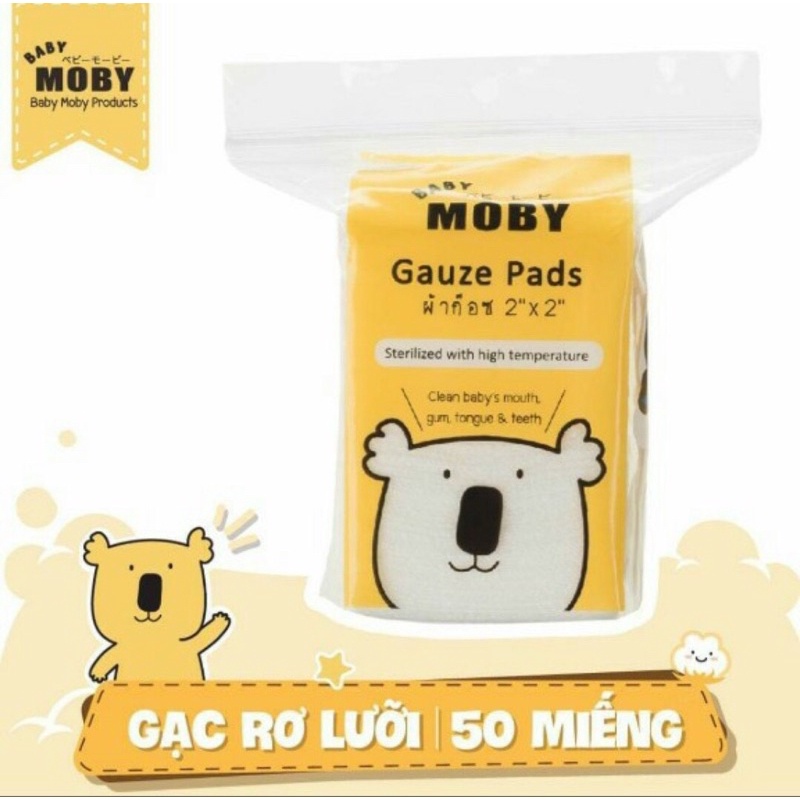 Moby baby - Gạc rơ lưỡi sơ sinh 100% cotton tự nhiên tinh khiết