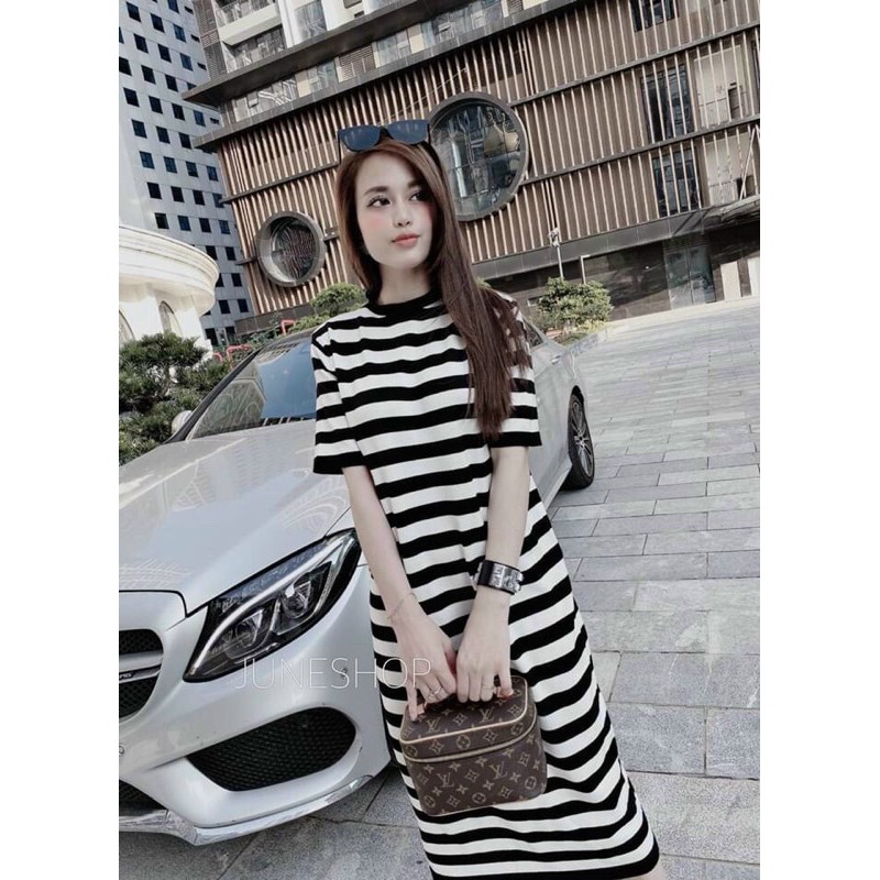 Váy bầu thời trang Aidenshop váy Len Thu Đông mịn dáng suông tay lỡ