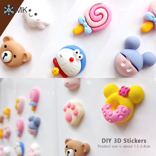 4 Sticker 3D giao ngẫu nhiên có sẵn keo dán, trang trí bình nước, điện thoại
