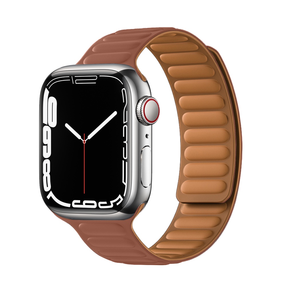 Dây da khóa nam châm cho đồng hồ Smart iWatch series 3 5 4 SE 6 7 44mm 40mm 41mm 45mm