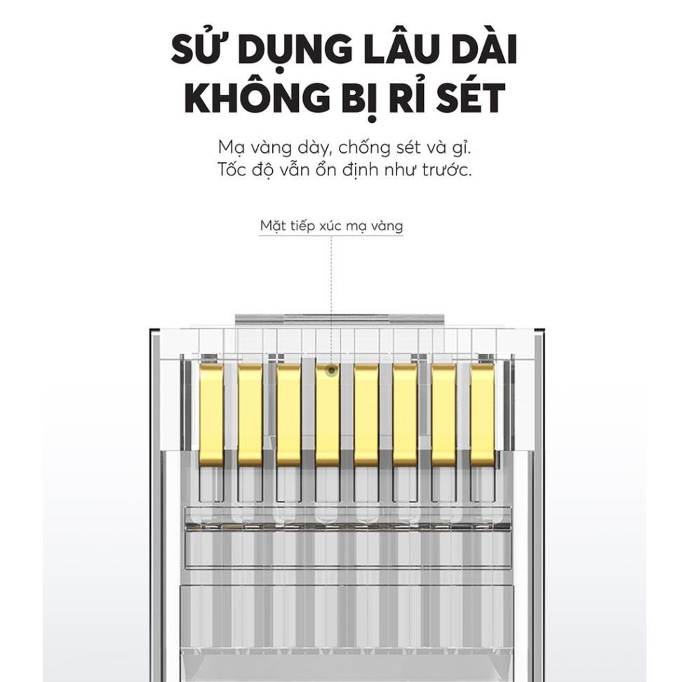 [Freeship]  Đầu bấm hạt mạng cho dây CAT6 bọc inox UGREEN NW111