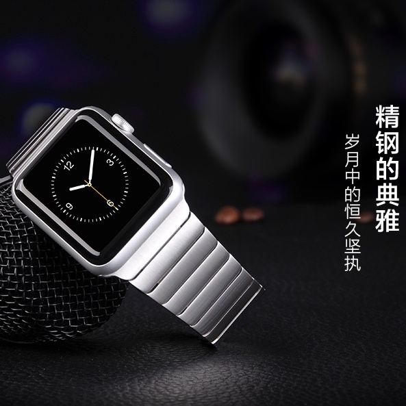 Dây Đeo Thay Thế Bằng Thép Không Gỉ Có Khóa Bằng Tre Cho Apple watch s7 / 6 / 5 / 4 / 3 / 2 / 1 SE