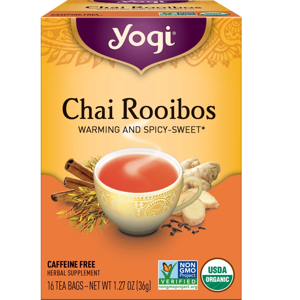 Trà Hữu Cơ Vị Cay Nồng Của Loại Trà Thơm Ngon Hấp Dẫn, Chống Oxy Hoá - Yogi Tea Chai Rooibos