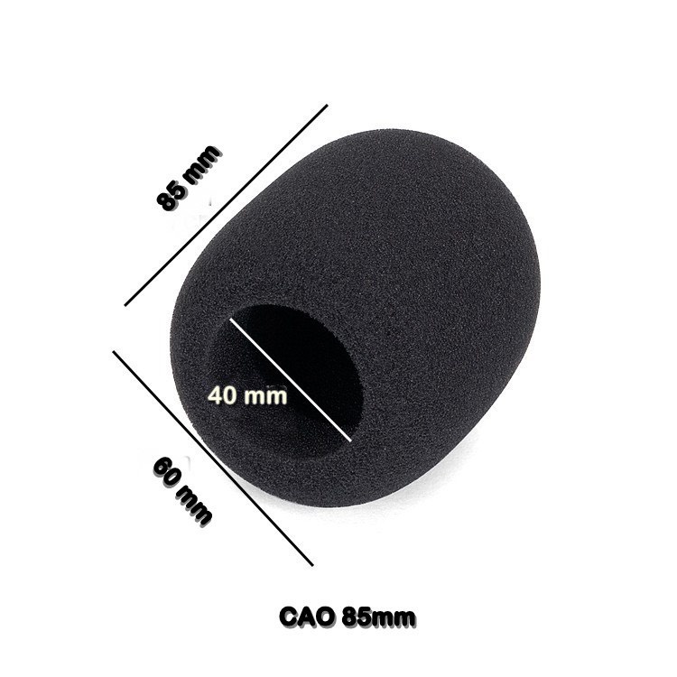 Bông lọc micro thu âm và micro không dây cao 8cm ( đen - xanh - cam )