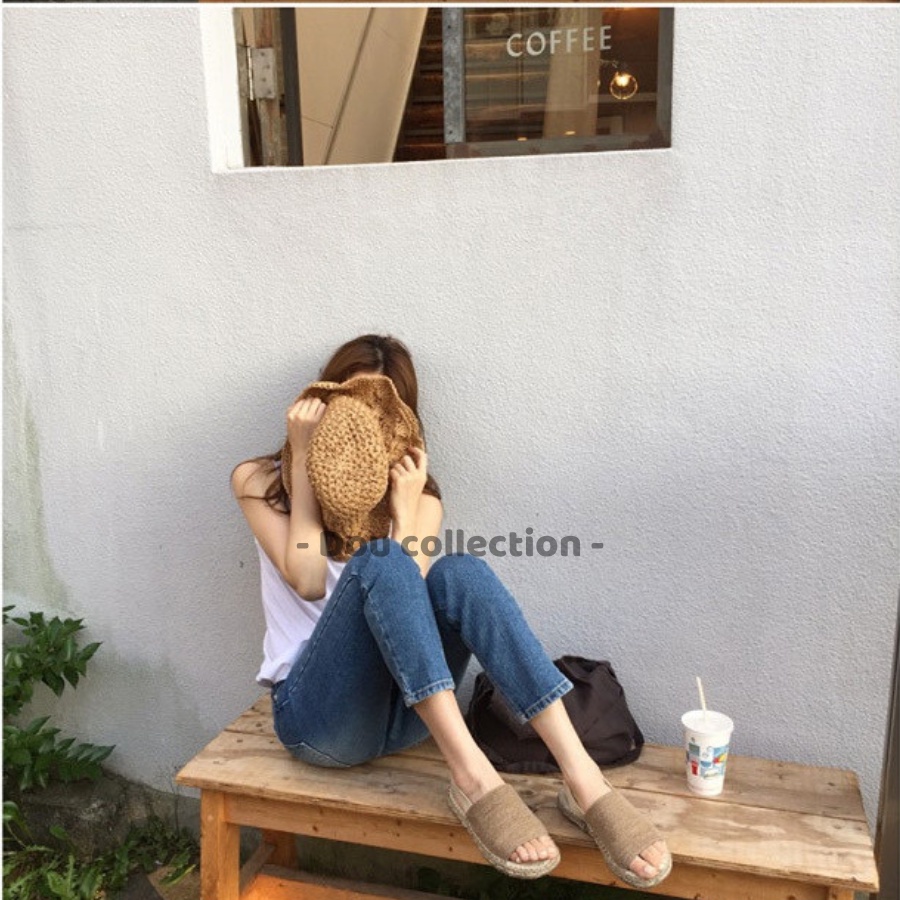 [NowShip2h] Nón Cói (Mũ Cói) Trơn Mềm Vành Rộng Chống Nắng Đi Biển - Mã NC026