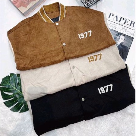 Áo khoác Bomber chất da lộn cao cấp HT033168 (hàng quảng châu)