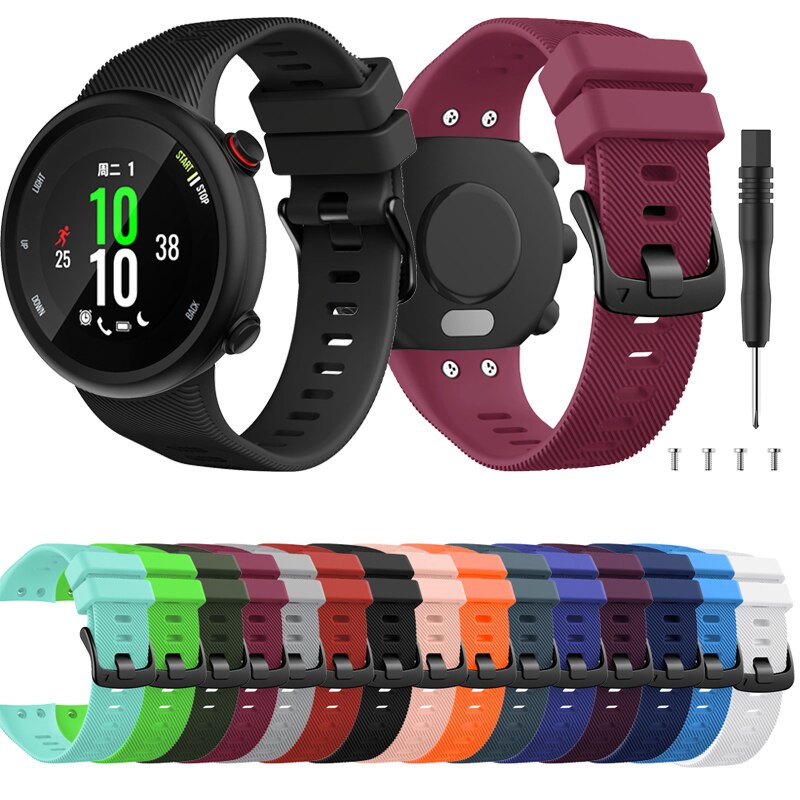 Silicone Dây Đeo Silicon Màu Đen Cho Đồng Hồ Thông Minh Garmin Forerunner 45 S / Forerunner 45