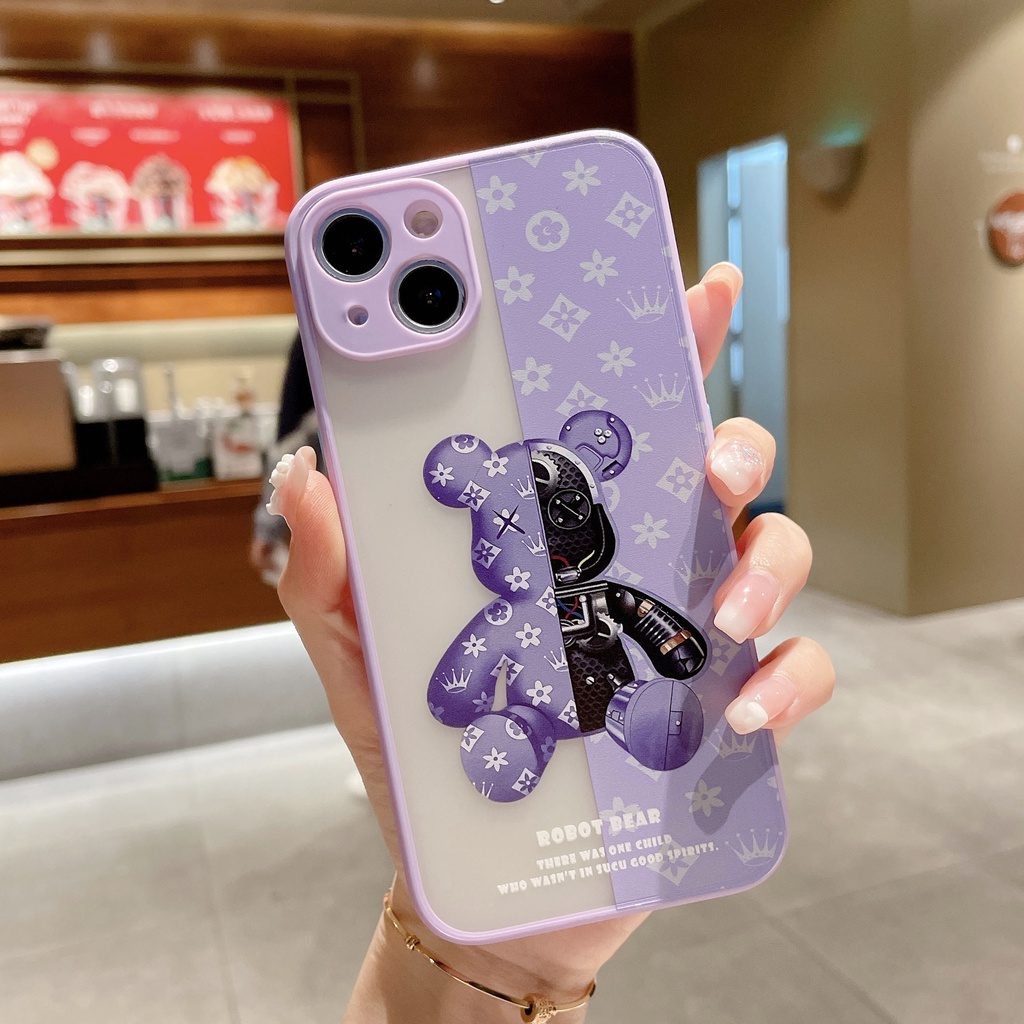 Ốp Điện Thoại Nhám Chống Rơi Hình Gấu Cơ Khí Sang Trọng Cho IPhone 13 12 11 Pro Max 12 13 Mini X XS Max XR