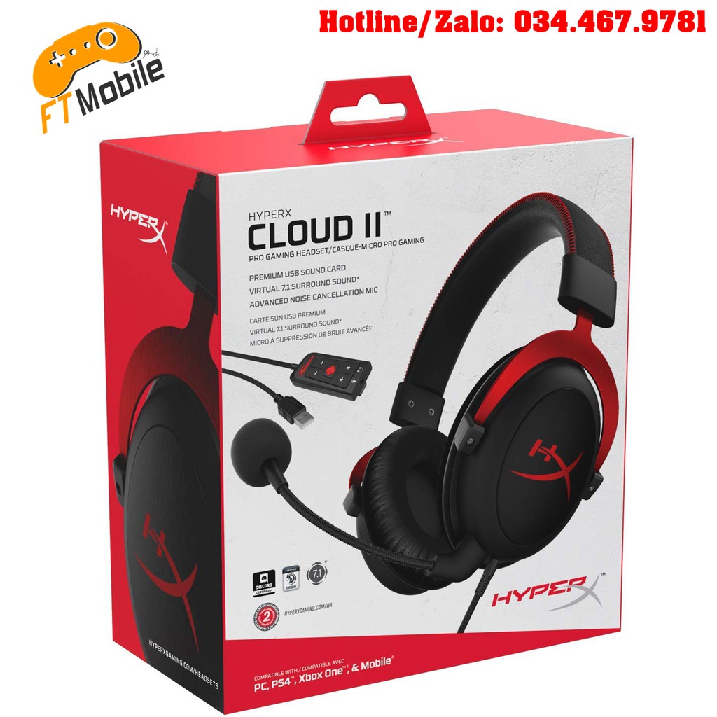 Tai nghe chơi game Kingston HyperX Cloud 2 - Tai nghe chuyên game chính hãng Kingston || FTMOBILE