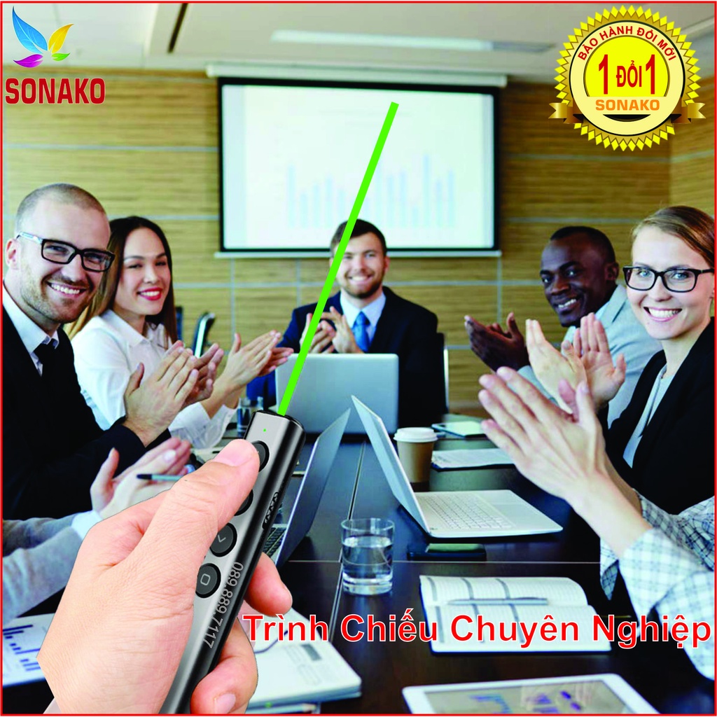 Bút Trình Chiếu Laser Xanh, Pin Sạc, Dùng Cho Màn LED, LCD, Màn Chiếu Vson N39