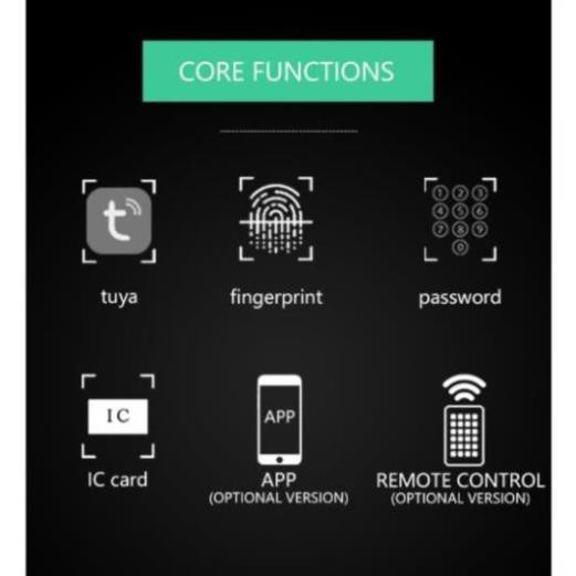 **Trợ giá**Khóa 2 MẶT VÂN TAY DÙNG APP TUYA/TTLOCK , mở bằng: từ xa bằng điện thoại, vân tay, mã số, thẻ từ