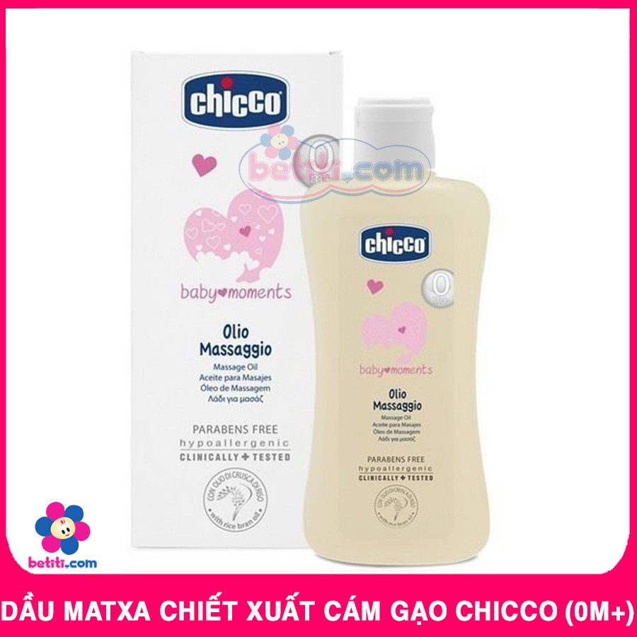 Dầu Matxa Chiết Xuất Cám Gạo Chicco - Dầu Mát Xa Cho Bé Sơ Sinh - 200ml Chicco+ (0m+) - 8059147053693