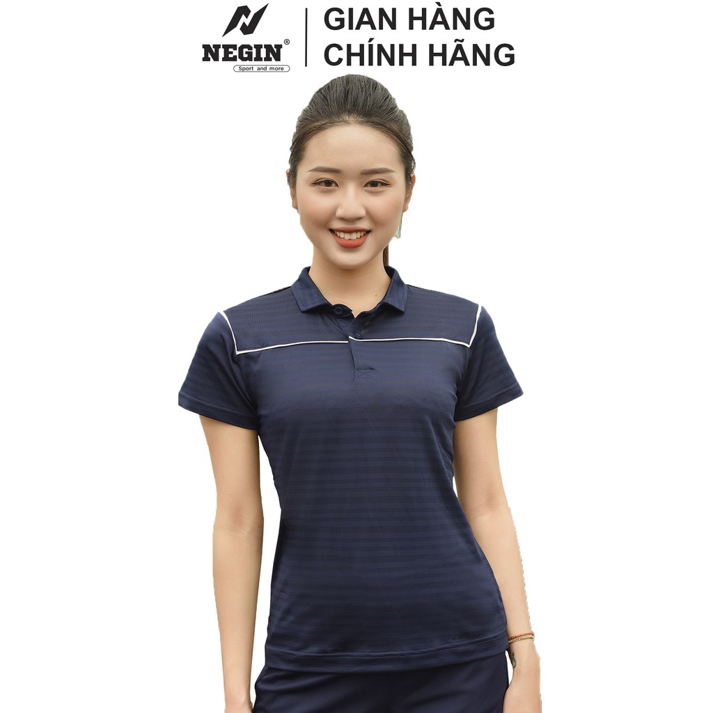 Áo Polo Nữ NEGIN Dáng Regular Fit Tay Ngắn Với Thiết Kế Viền Tinh Tế Trước Ngực, Chất Liệu Vải Kháng Khuẩn Tốt AND329W