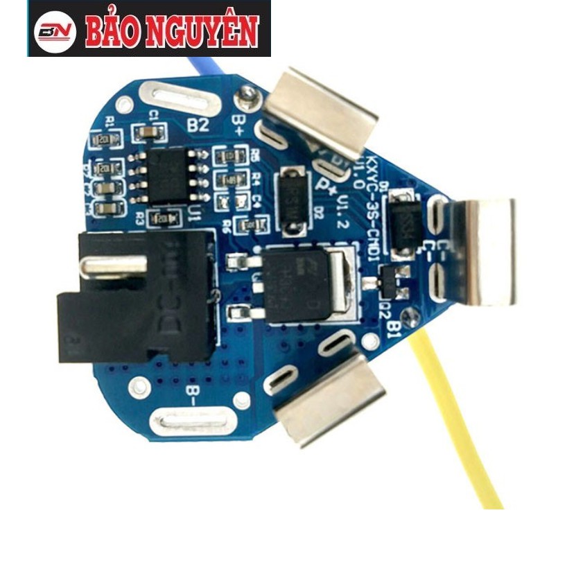 Mạch Makita 3S 12V, mạch tam giác, jack sạc adaptor. BN.