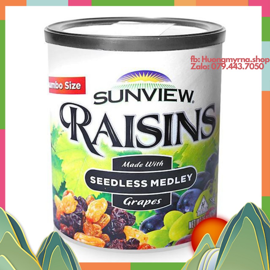 [Date 2021] Nho khô Sunview Raisins Seedless Medley của Mỹ - 425g