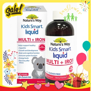 Siro bổ sung vitamin tổng hợp và sắt Smart Liquid Multi + Iron Nature 200ml của Úc