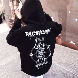 Áo Hoddie Pacificism - Black - White - Design by TWOCE BRAND